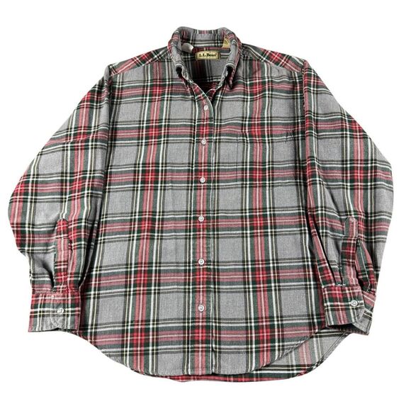 Vintage LL Bean Heavyweight Flannel Shirt Women's 12 Gorpcore Outdoor Hiking 90s - Picture 2 of 7